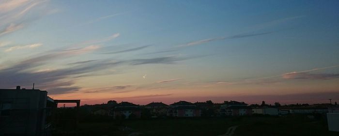 Buildings at sunset