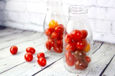 Close-up of tomatoes on table