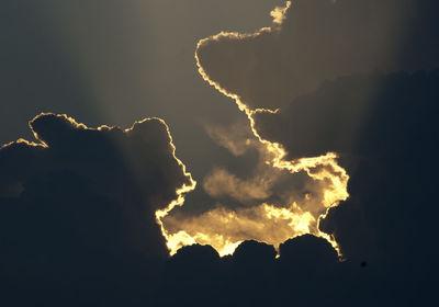 Low angle view of sky at sunset