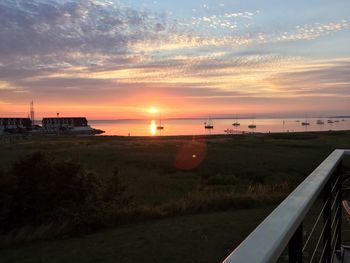 View of sunset over sea