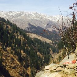 Scenic view of snowcapped mountains