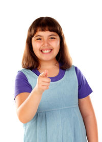 Portrait of a smiling young woman over white background