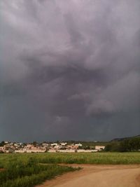 Storm clouds over landscape