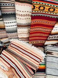 High angle view of colorful for sale in market