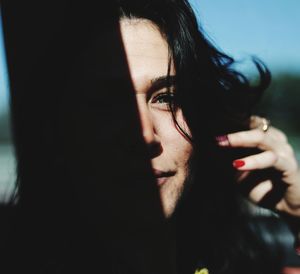 Close-up portrait of young woman