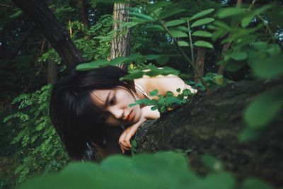 Woman in a forest