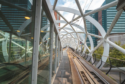 High angle view of railroad tracks
