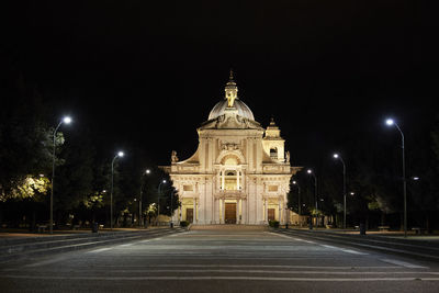 View of illuminated building at night