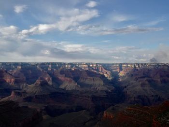 Panoramic view of landscape against cloudy sky