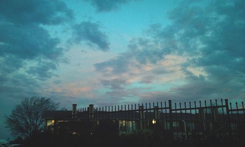 Low angle view of cloudy sky at dusk