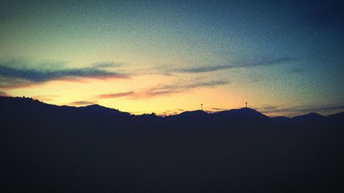 Silhouette landscape at sunset