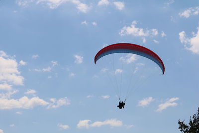 Paraglider high in the sky