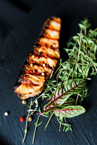 Close-up of food on table