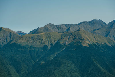 Scenic view of mountains against clear sky