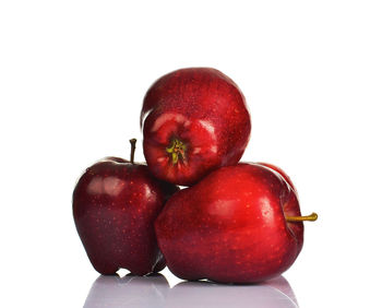 Close-up of apple against white background