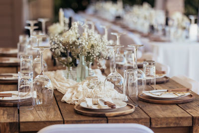 Place setting on table