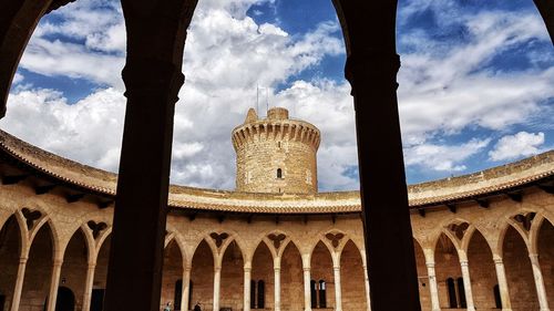 Low angle view of historical building against sky