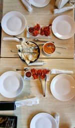 High angle view of food on table