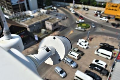 High angle view of traffic on road