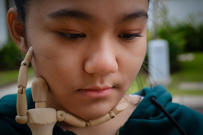 Close-up portrait of a woman