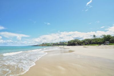 Scenic view of beach against sky