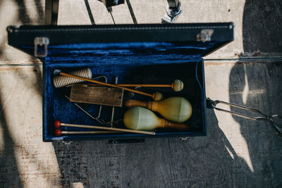 Box with percussion instruments