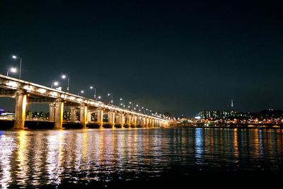 Illuminated built structure at night