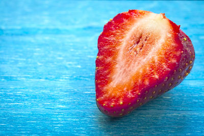 Close-up of strawberry on table