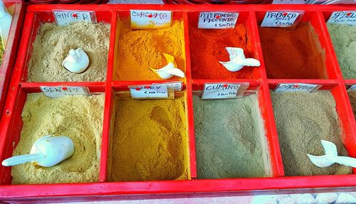 Close up of multi colored objects