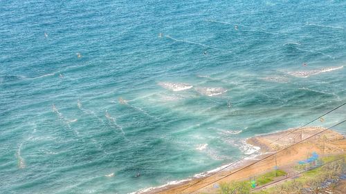 View of sea with waves in background