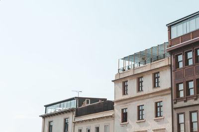 Low angle view of building against clear sky