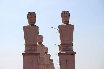 Low angle view of street light against clear sky