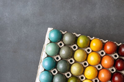 High angle view of multi colored candies
