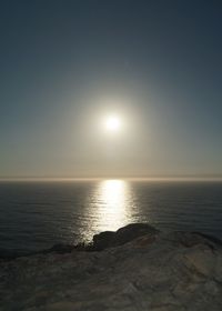 Scenic view of sea against sky at sunset
