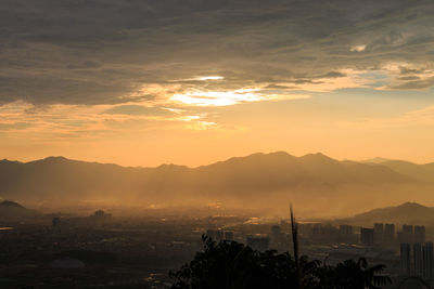 Scenic shot of misty landscape