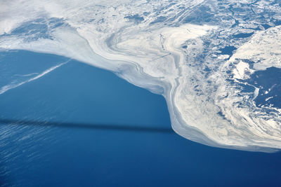 Aerial view of sea against sky