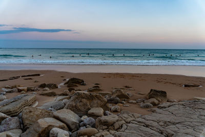 Scenic view of beach against sky