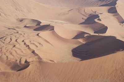 Footprints on sand dune