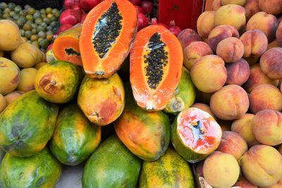 Close-up of fruits for sale at market stall