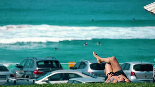 Woman looking at sea