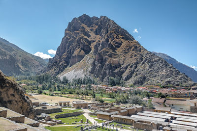 High angle view of townscape against sky