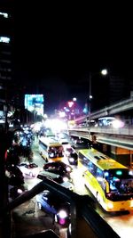 Traffic on road at night