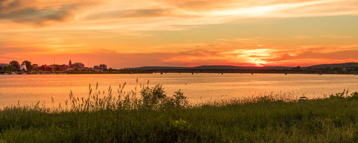 Sunset over the st. john river in fredericton, new brunswick