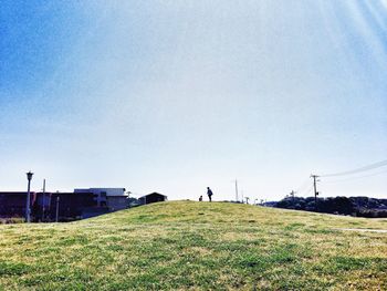 View of landscape against clear sky