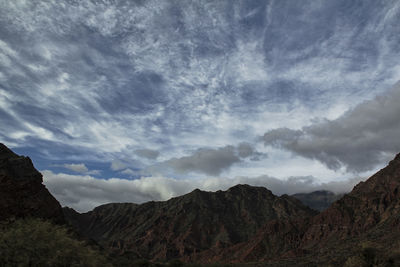 View of mountain against cloudy sky