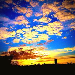 Silhouette of landscape against cloudy sky