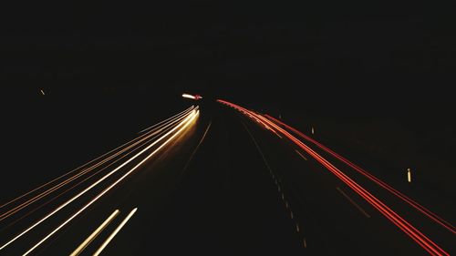 Blurred motion of road at night