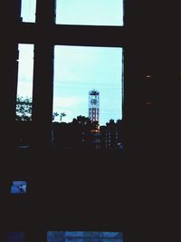 View of city through window