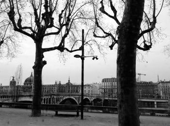 View of bridge and buildings in city