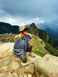 Woman at machu picchu